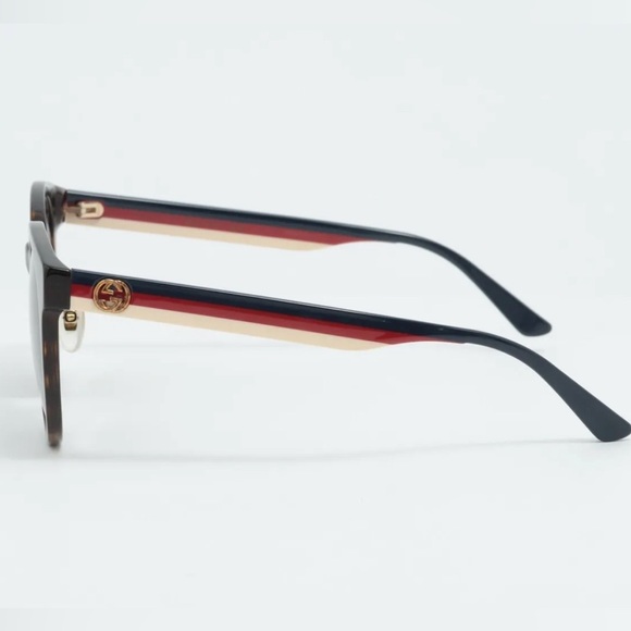 Gucci Interlocking G Web Sunglasses Brown Tortoise GG0416SK - Picture 3 of 5